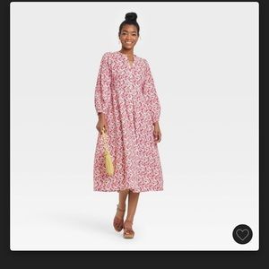 Target Universal thread floral balloon sleeve dress